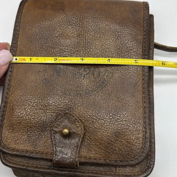 Barganza vintage Leather Crossbody Bag BRN7191C - Picture 11 of 11